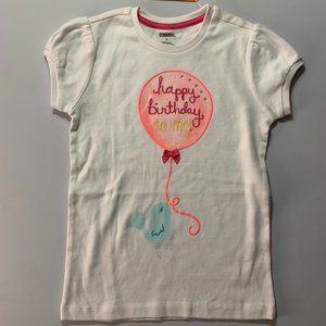 Girl's White Birthday Graphic Tee